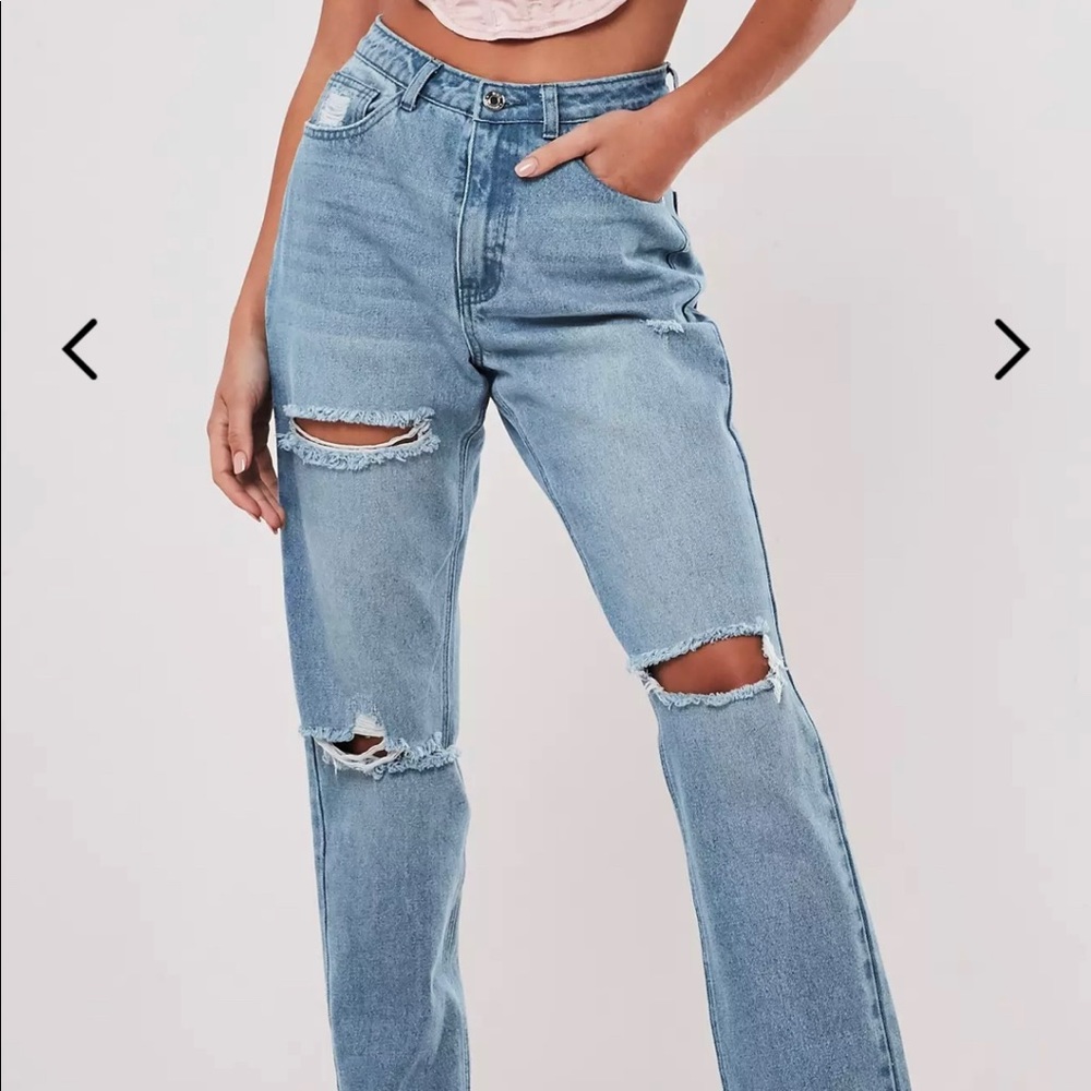 NWOT Missguided tall light blue straight leg jeans